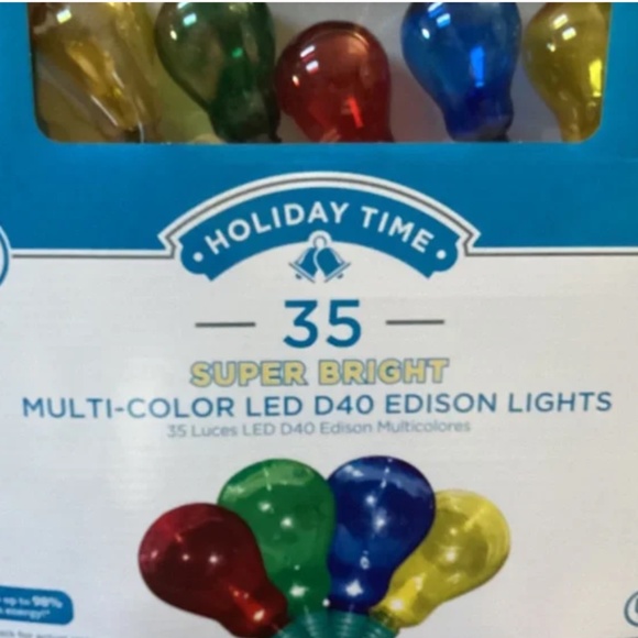 Holiday Time 35 Super Bright Multi-Color LED D40 Edison Lights New - Picture 2 of 4
